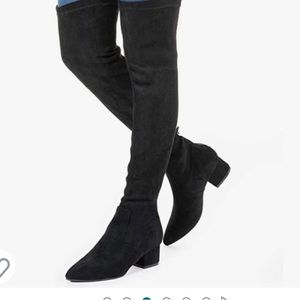 Black Suede Over The Knee Boots